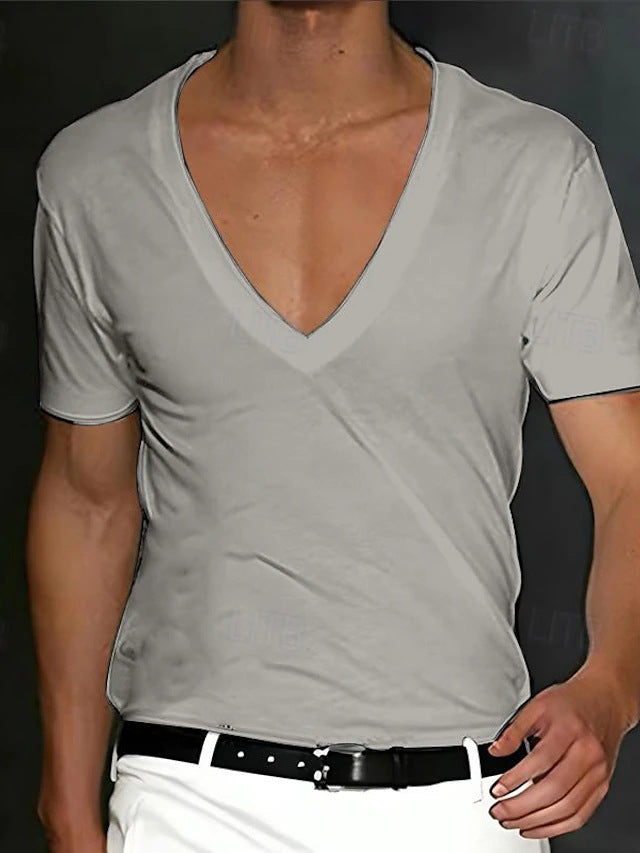 Herren T-Shirt V-Ausschnitt Slim Fit Premium Qualität