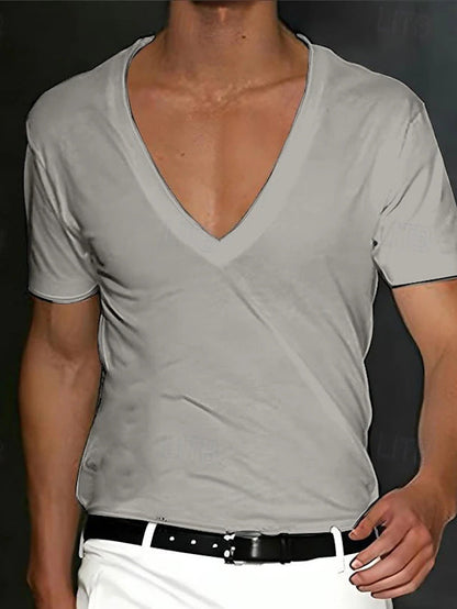 Herren T-Shirt V-Ausschnitt Slim Fit Premium Qualität