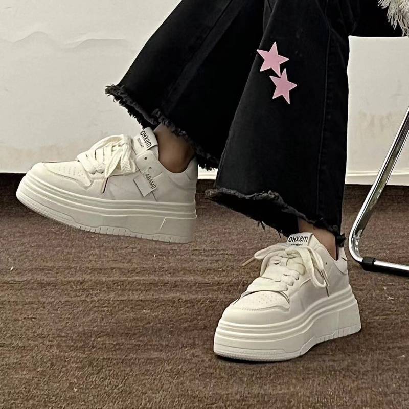 Damen Plattform Sneaker Hoch mit Weichem Innenfutter und Eleganter Schnürung