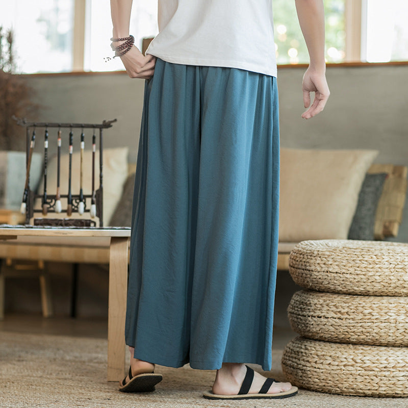 Herren Palazzo-Hose Elegante Lässig Mit Gürtel
