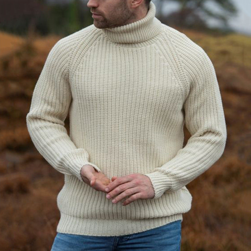 Herren Pullover Grobstrick Rollkragen Modern - BerlinGlamour