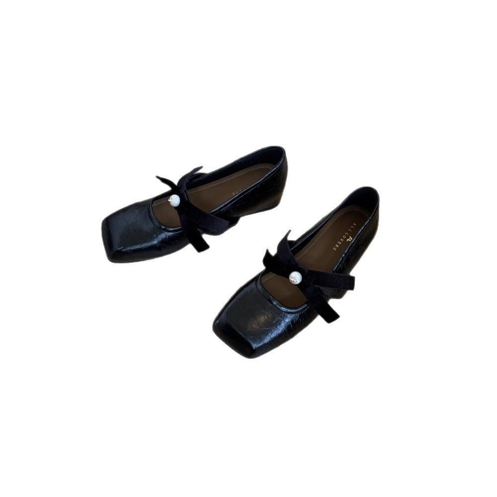 Damen Ballerinas Schleifenakzent Perlen Elegant