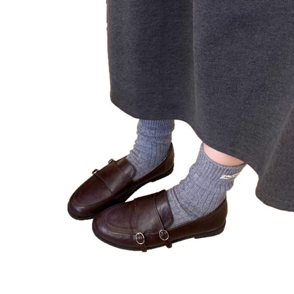 Damen Mokassins Elegant mit Schnalle Modisch schwarz