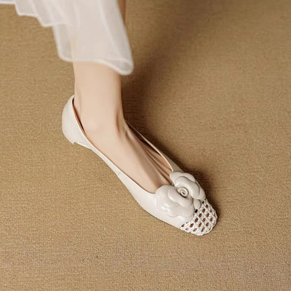 Damen Ballerina Schuhe Offen Fersen Floral Modisch