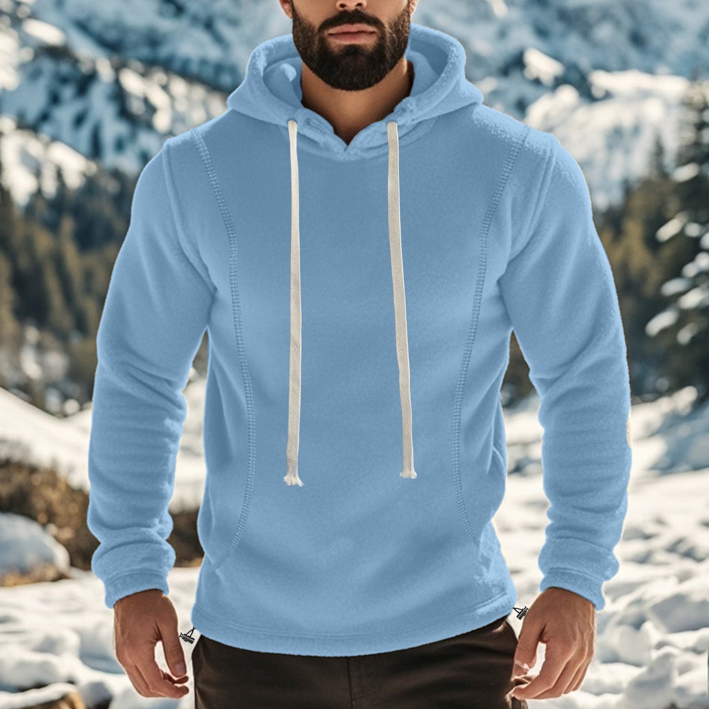 Bequemer Herren Kapuzenpullover aus Weichem Fleece - BerlinGlamour