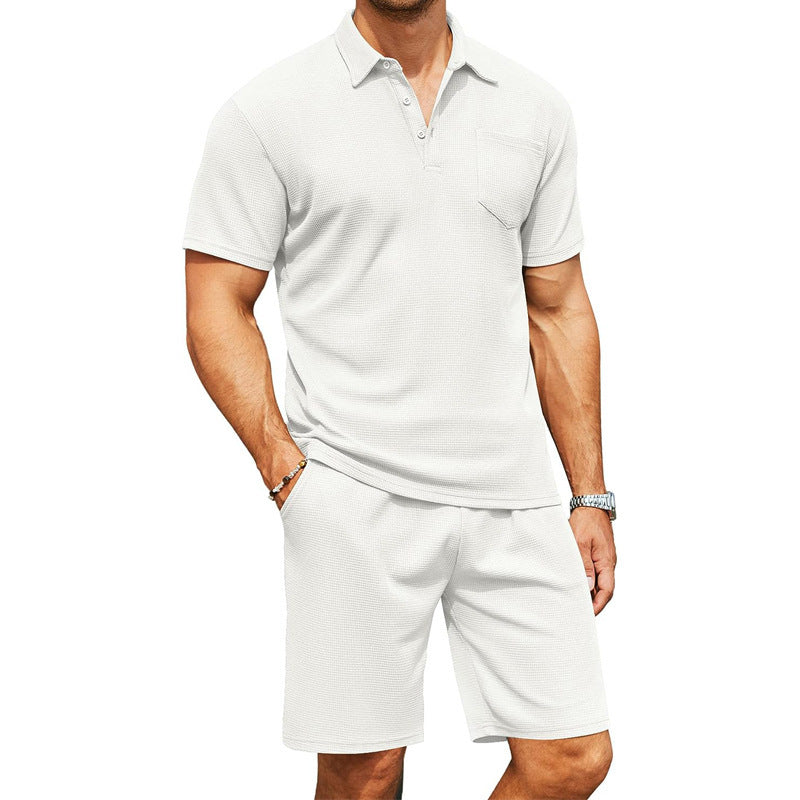 Herren Sportsatz Polohemd Shorts Freizeitbekleidung