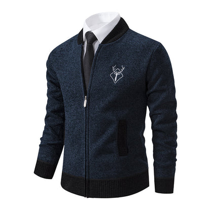 Herren Strickjacke Sportlich Reißverschluss Modern