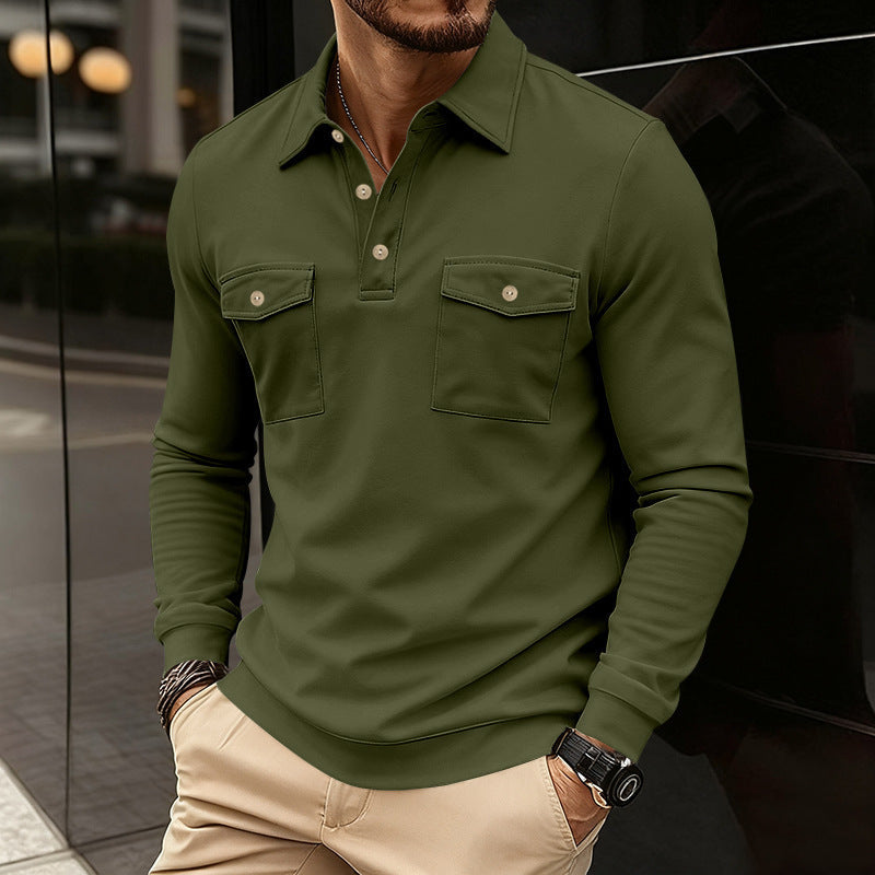 Herren Poloshirt Modern mit Brusttaschen Schnitt