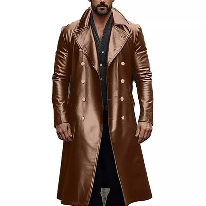 Herren Trenchcoat Übergroß Eleganter Langmantel Wasserabweisend