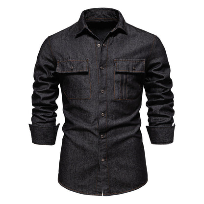 Herren Jeanshemd Modern Slim Fit Blau