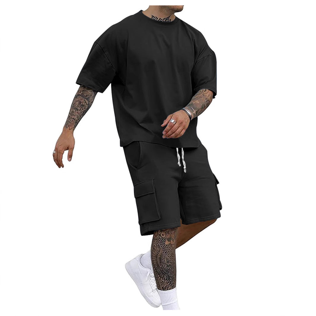 Herren SportSet Sweatshirt Shorts Bequem Casual
