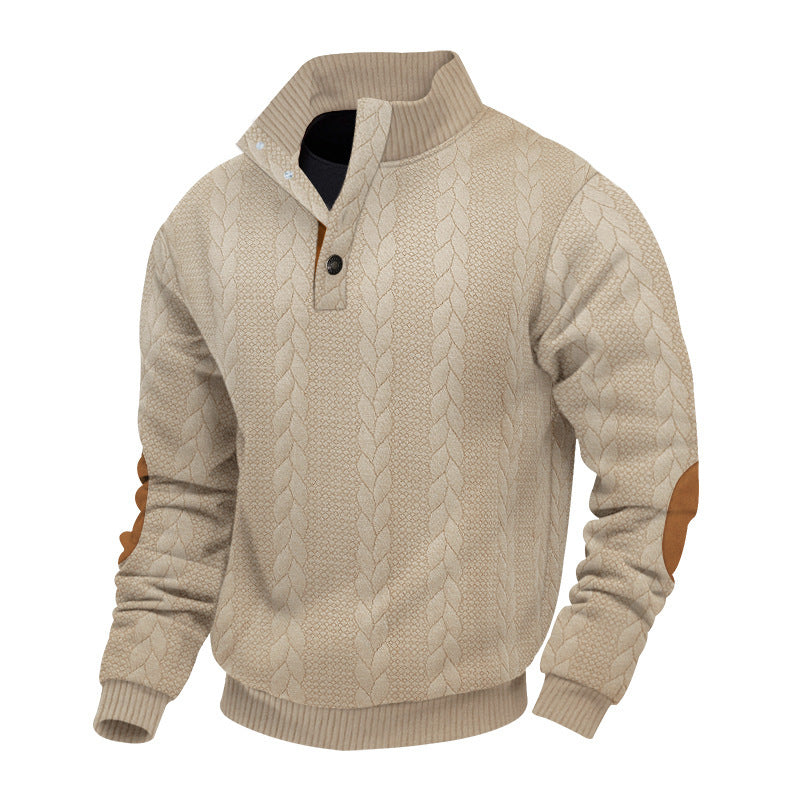 Herren Pullover Stehkragen Modern Strukturlook - BerlinGlamour