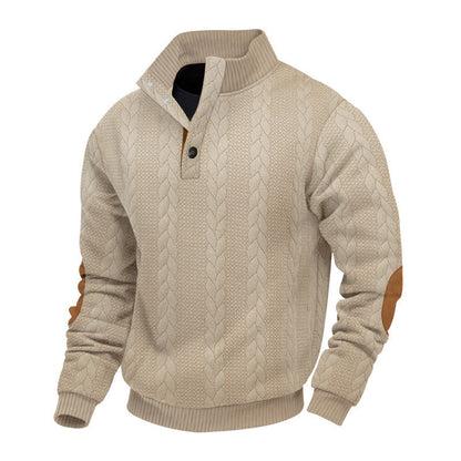 Herren Pullover Stehkragen Modern Strukturlook - BerlinGlamour
