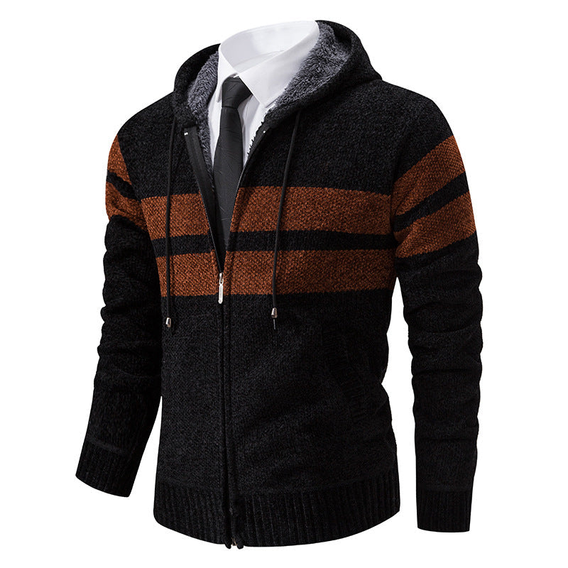 Herren Kapuzenpullover Modern Fleece Innenführung Reißverschluss