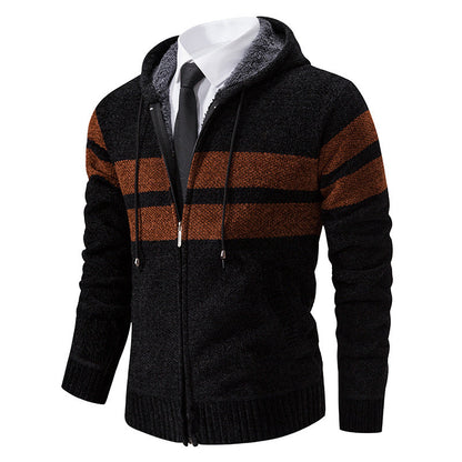 Herren Kapuzenpullover Modern Fleece Innenführung Reißverschluss