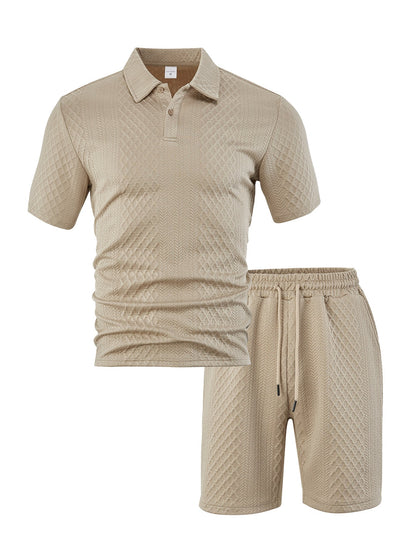 Herren Sportshirt Poloshirt mit Shorts Sommer