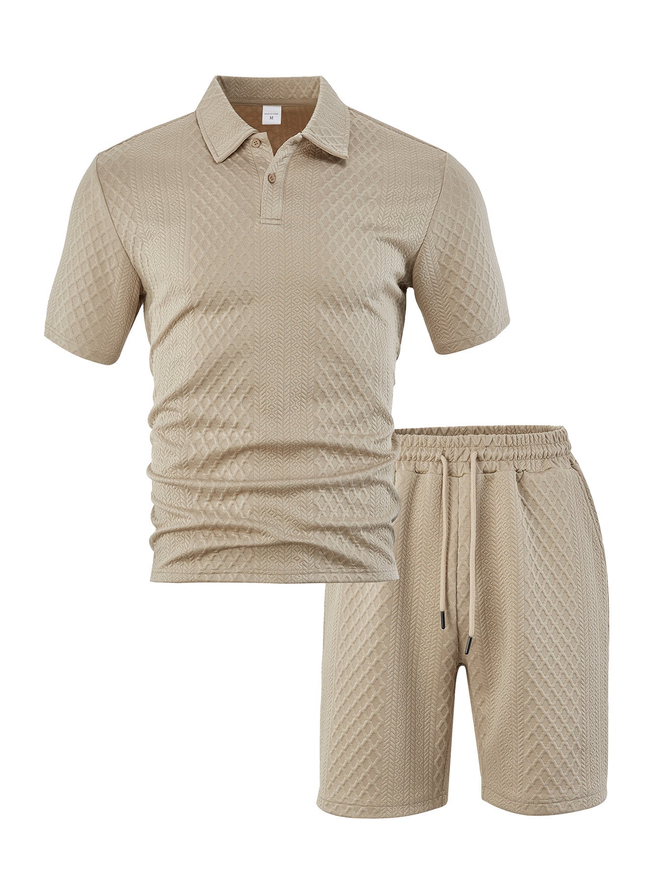 Herren Kurzarm-Set Modern Elastisch Strukturiert