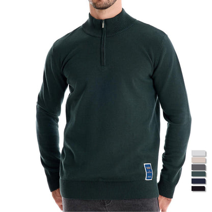 Herren Pullover Kurz Reißverschluss Stehkragen Modern