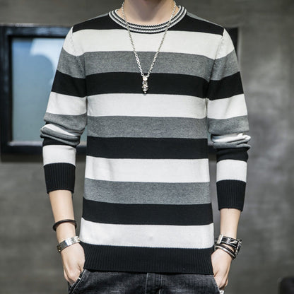 Herren Pullover Streifen Weich Baumwolle Modern - BerlinGlamour