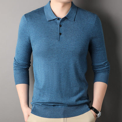 Eleganter Herren Strickpullover Polokragen Modern