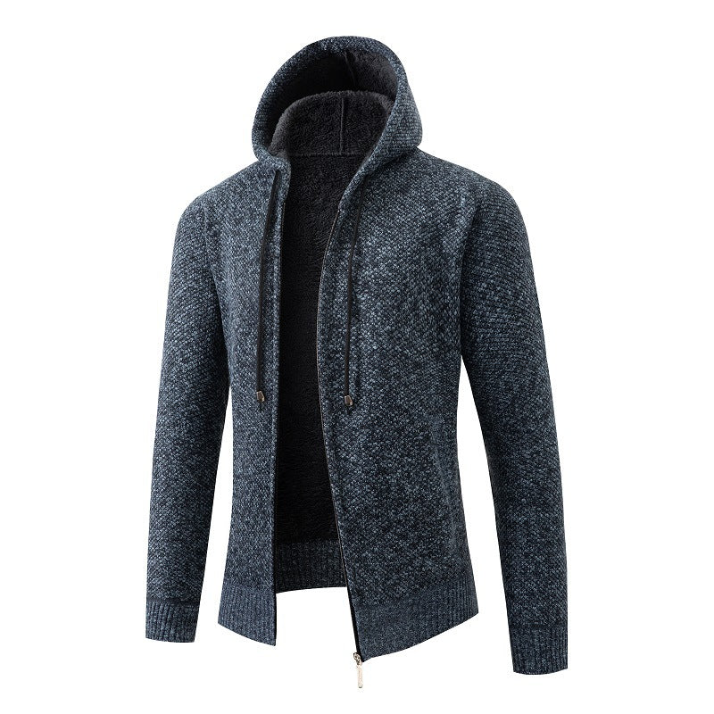 Herren Strickjacke Kapuze Bequem Warm