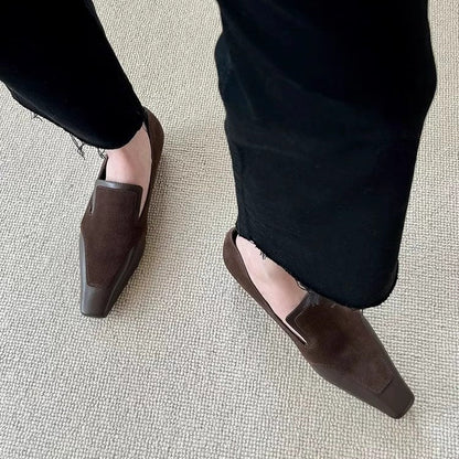 Elegante Leder Loafers Damen Schuhe Schwarz Lederschuhe