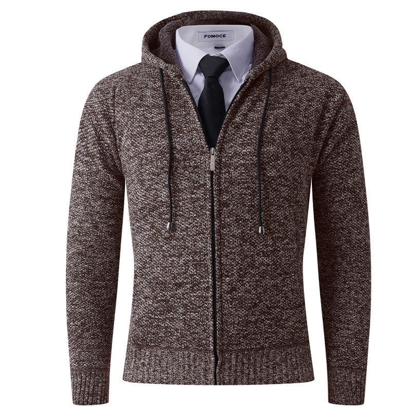 Herren Strickjacke Kapuze Strick Modern