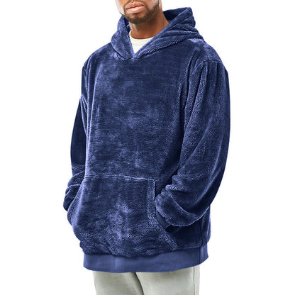 Herren Fleece Pullover Kapuzen Sweatshirt Kuschelig Warm