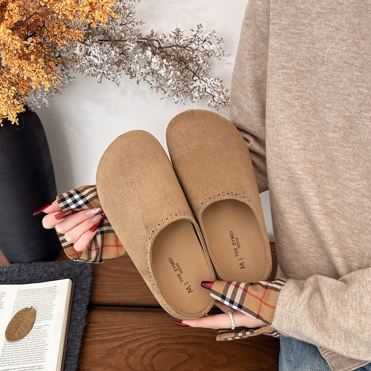 Damen Filz-Clogs Warm mit weichem Innenfutter