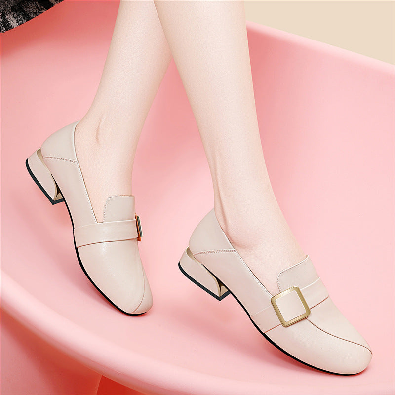 Damen Mokassins Elegante Schnallen Schuhe Komfort