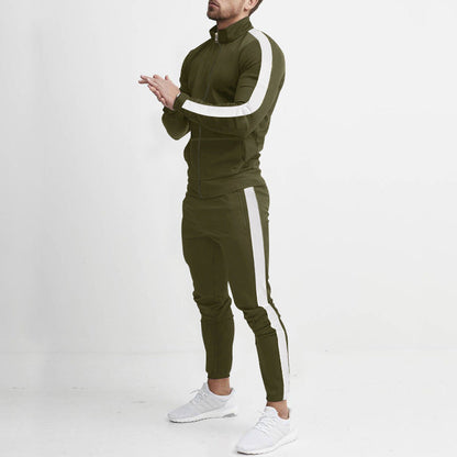 Herren Sportanzug Stehkragen Schlitztaschen Modern