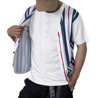 Herren Sportshirt Gestreift Überwurf Modern Sportlich