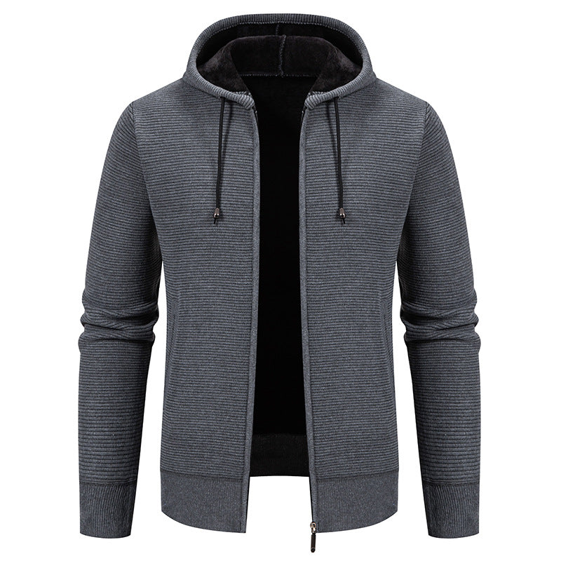 Herren Strickjacke Modern mit Kapuze Elegante Design