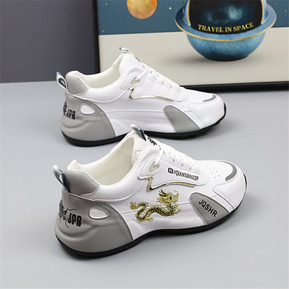 Herren Sneaker Sportlich Gold Dekoriert Drachen Design