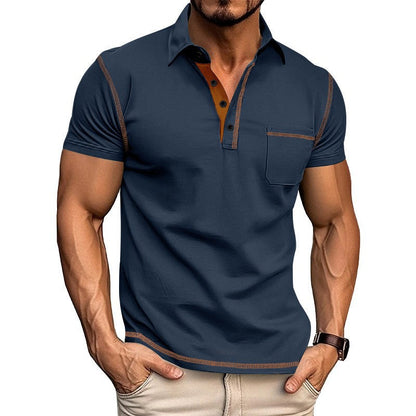 Herren Kurzarmhemden Modern mit Kragen und Brusttasche
