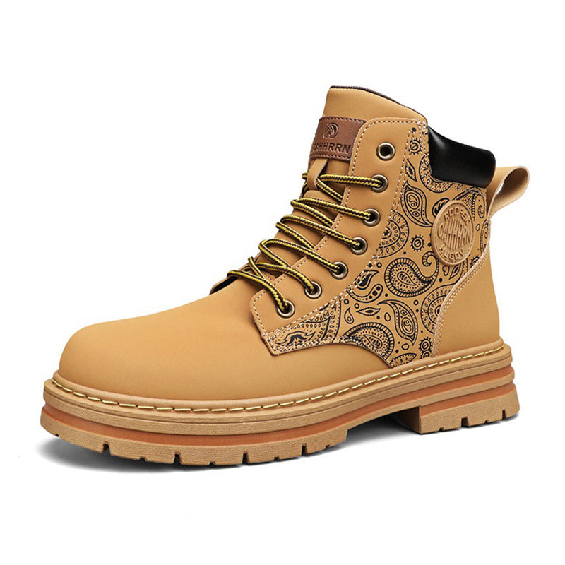 Damen Stiefel High-Top Paisley Muster Robust Winter