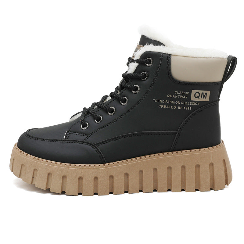 Damen Winterboots Schnürboots Flauschig Warm