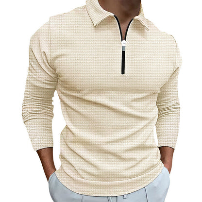 Herren Langarmshirt Mit Reißverschluss Stehkragen Modern