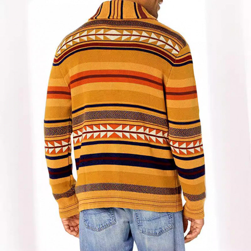 Herren Strickjacke Geometrisches Muster Praktisch
