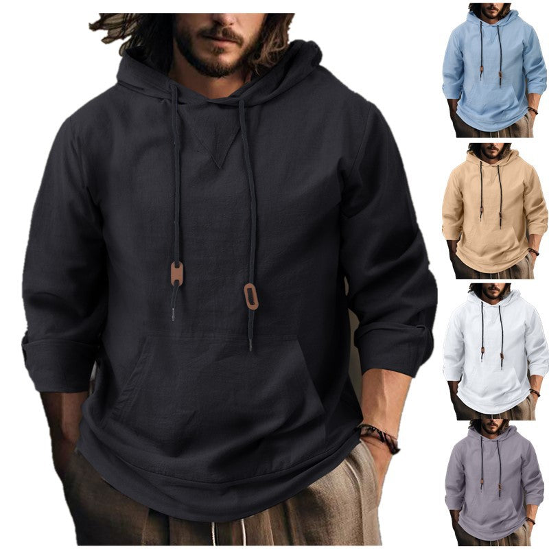 Kapuzenpullover Herren Lässig V-Ausschnitt Mit Taschen - BerlinGlamour