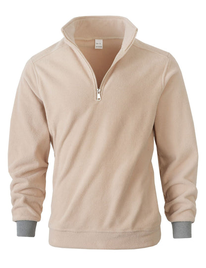 Herren Fleecepullover Stehkragen Reißverschluss Warm