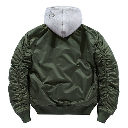 Herren Bomberjacke stylish mit Kapuze abnehmbar Modern