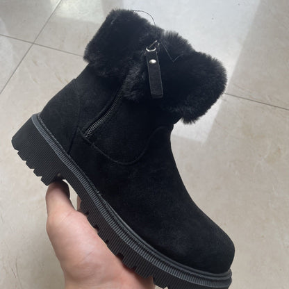 Damen Winterstiefel Gefüttert Warm mit Kunstfell und Rutschfesten Sohlen
