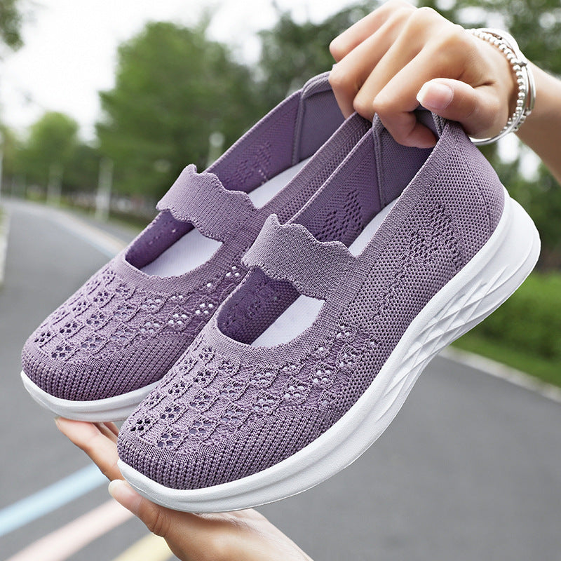 Damen Freizeitschuhe Bequem atmungsaktiv Slip-On Schuhe - BerlinGlamour
