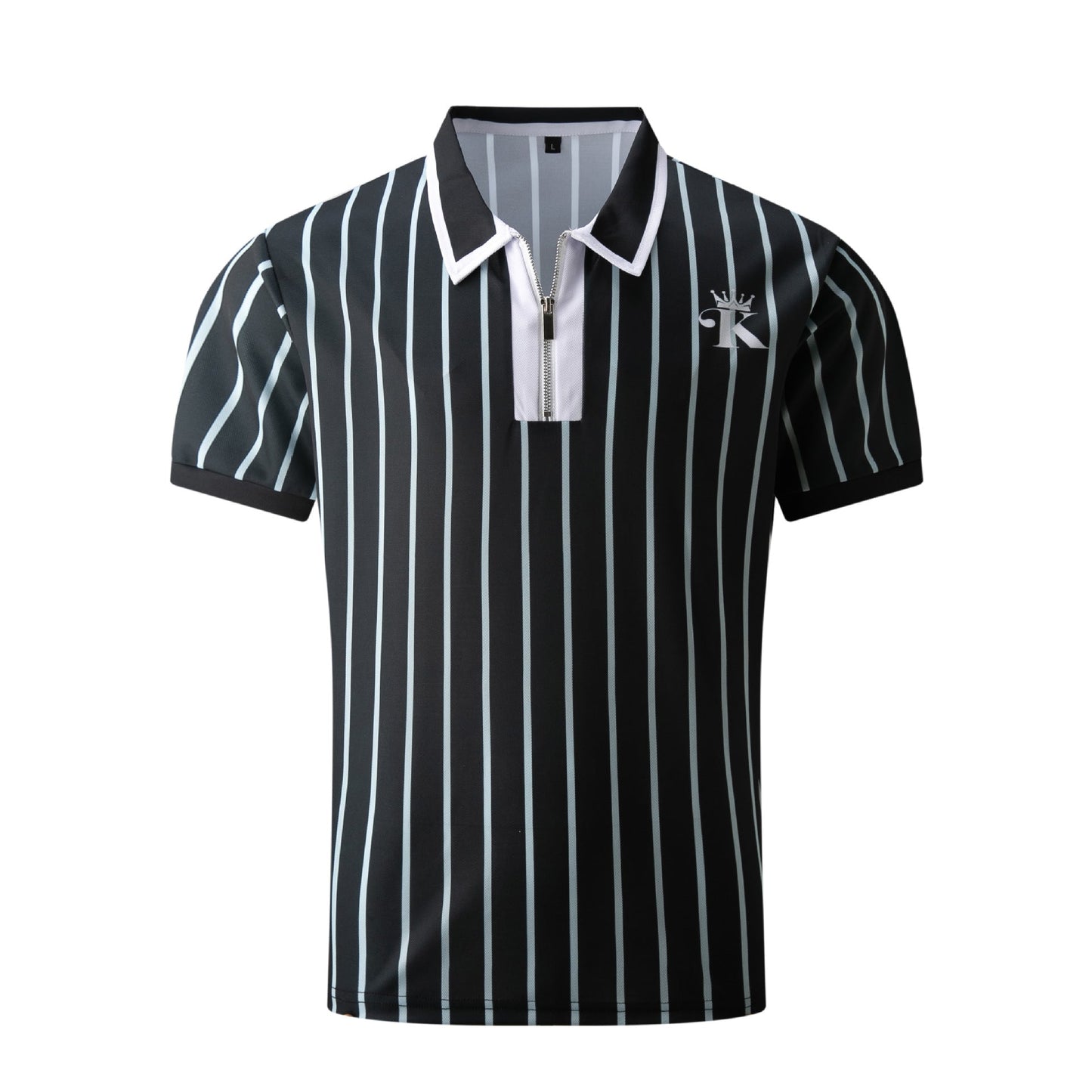 Herren Poloshirt Kurzarm Streifenmuster Modern