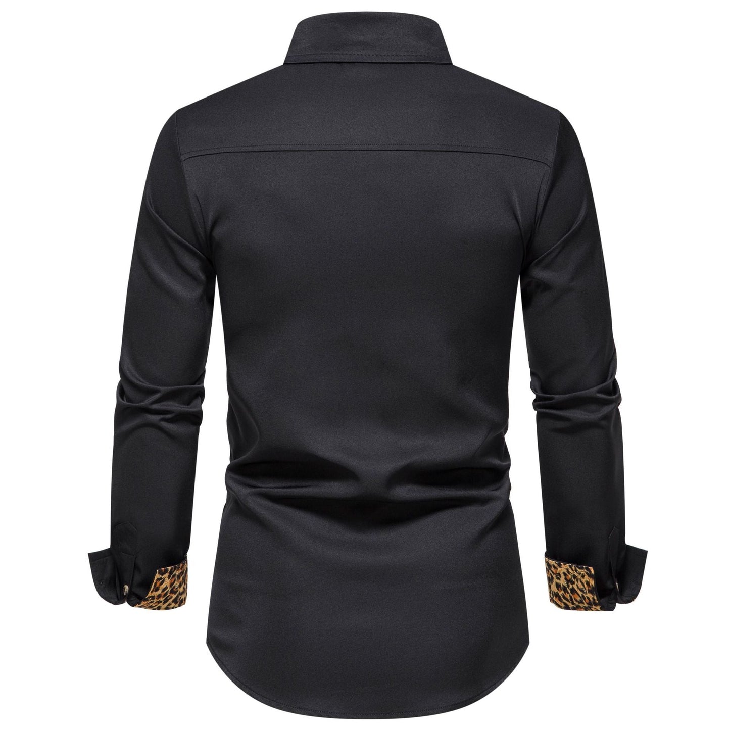 Herren Langarmhemd Leopardenmuster Elegant Modern