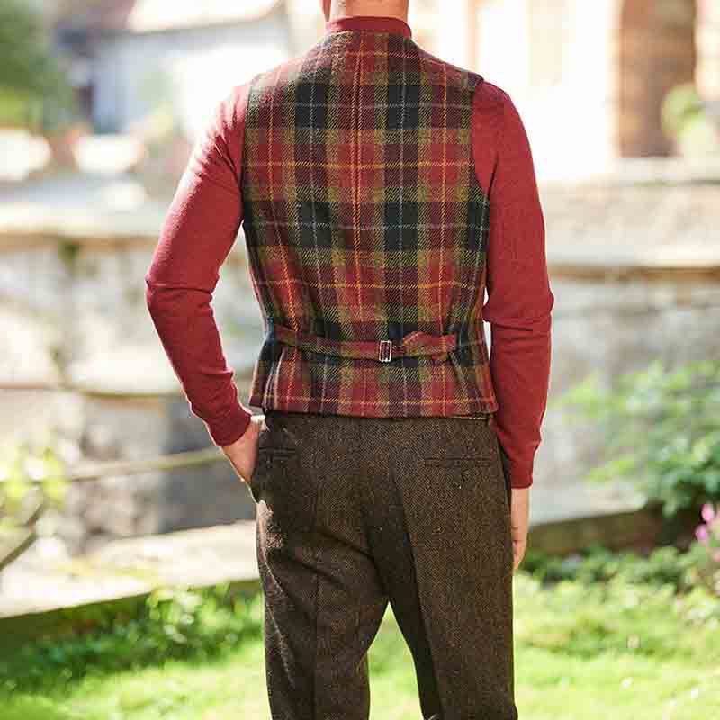 Herren Karo-Weste Elegante Weste Slim Fit Modern