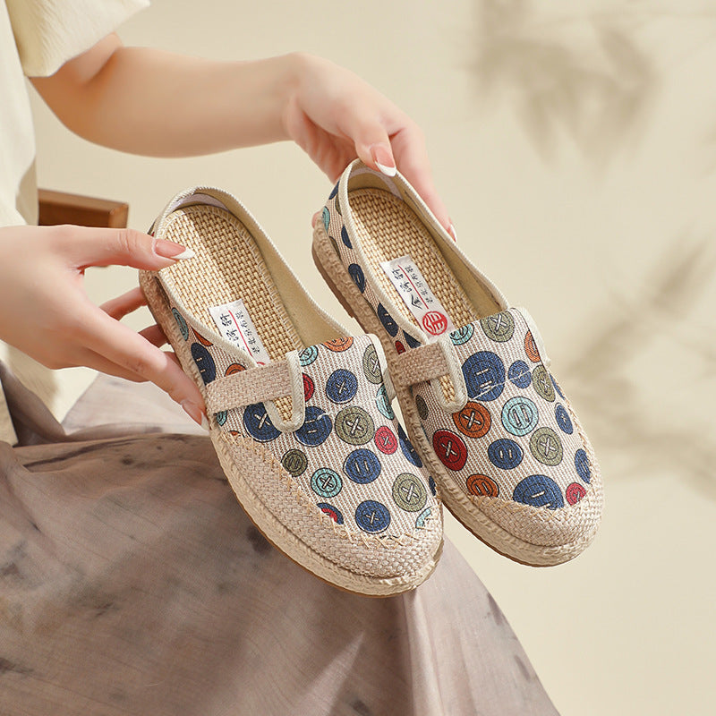 Damen Slip-On Schuhe Bequem Bunt Knöpfe FrauenSchuhe - BerlinGlamour