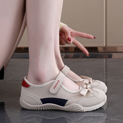 Damen Ballerinas Bequem Sportlich Klettverschluss