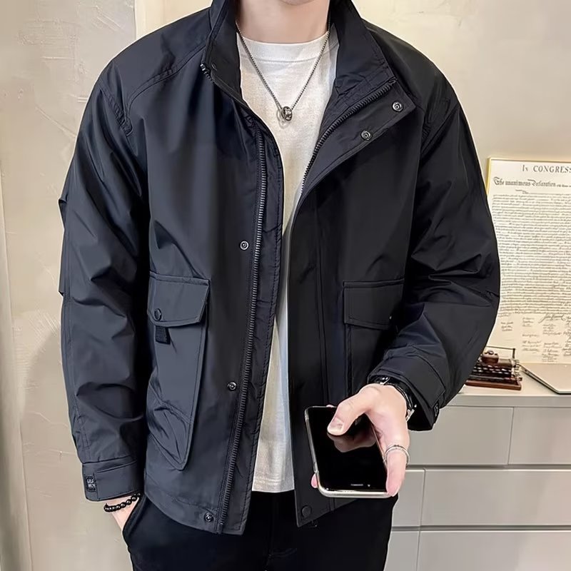 Herren Utility-Jacke Leicht Mit Funktionalen Taschen - BerlinGlamour
